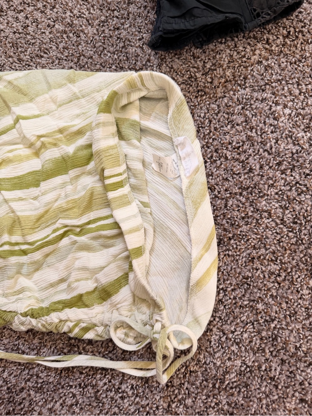 Women’s Green and White Striped Wrap Skirt - Lightweight Summer Style - Picture 9 of 9